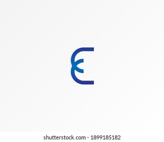 e letter and line circle concept design