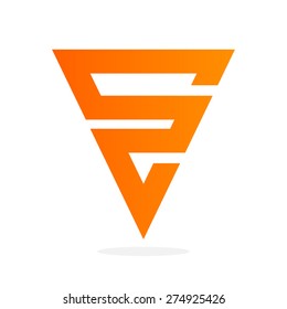 E letter line logo, flat vector design template element