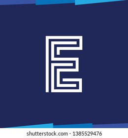 E Letter Line logo vector template
