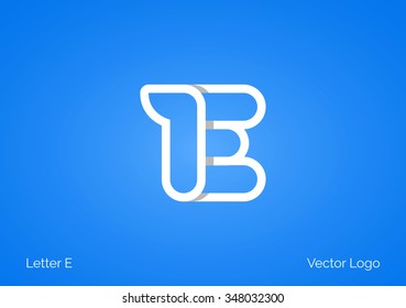 E Letter Linear Flat Minimal Alphabet typo logo icon