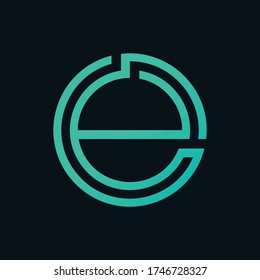e letter liner logo design
