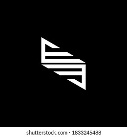 E E letter logo abstract design on black color background, ee monogram