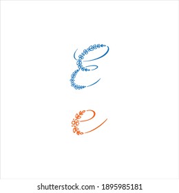 E letter logo abstract design on white color background. e icon