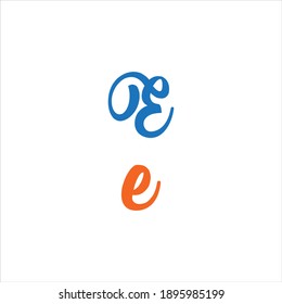 E letter logo abstract design on white color background. e icon