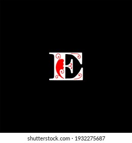 E letter logo abstract design on black color background. e alphabet