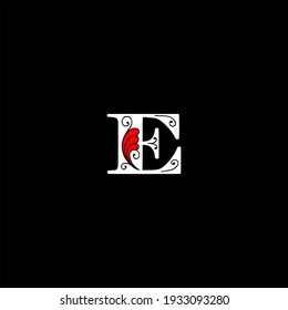 E letter logo abstract design on black color background. e alphabet