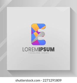 E Letter logo with Abstract Design Template