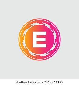 E Letra Logo diseño geométrico abstracto plantilla vectorial de logotipo Icono de Logotipo Tecnologías digitales estilo.