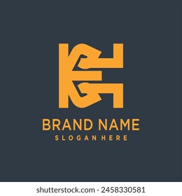 Abstracto del logotipo de la letra E para la compañía moderna