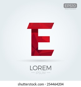 E Letter Logo Abstract Polygonal Design For Corporate Business Identity