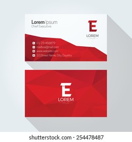 E Letter Logo Abstract Polygonal Background Business card template