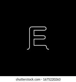 E letter logo with black background.The letter icon.The white letter design.