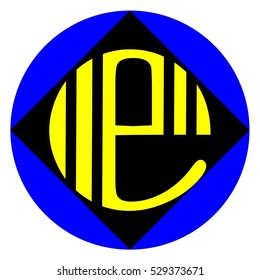 e letter logo in the black rectangle. Vector design template elements for your application or company identity.