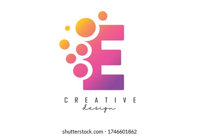 E-Letter-Logo mit blauem Punktedesign. Letter E-Logo mit Blasen-Bunch. Corporate Branding Identitätsvektor-Abbildung mit Buchstabe G. 