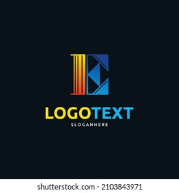 Logo de la letra E, logotipo de gradiente coloreado E, logotipo abstracto colorido
