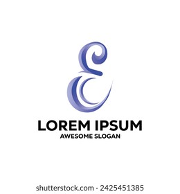 e logotipo de la letra colorido degradado abstracto ilustración vectorial