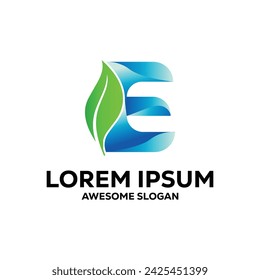 e letter logo colorful  gradient abstract vector illustration