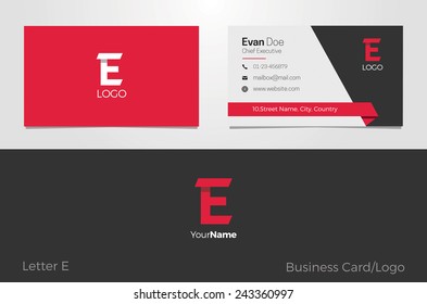 E Letter Logo Corporate Business card