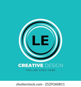 E letter logo creative design. LE unique design. Vector illustration