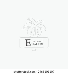 E letter logo with a creative floral concept for company business beauty real estate premium vector