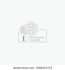 E letter logo with a creative floral concept for company business beauty real estate premium vector