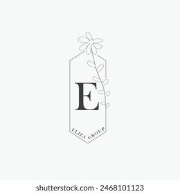 E letter logo with a creative floral concept for company business beauty real estate premium vector