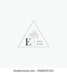 E letter logo with a creative floral concept for company business beauty real estate premium vector