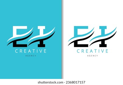 E I Letter Logo Design with Background and Creative company logo. Modern Lettering Fashion Design. Vector illustration
