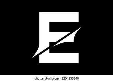 E letter logo. E letter design with black background. This is gold letter logo. Use stylist fashion logo. Decorative design.