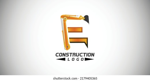 E-Brief-Logo-Design für den Bau mit Bagger