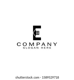 E Letter Logo Design with Creative Modern Trendy Typography and Black Colors