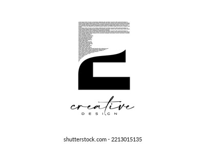 E Letter Logo Design with Creative letter e made of Black text font Texture Vector. Graphic Icon E Letter Logo illustration.