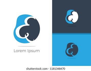 E letter logo design. Elegant letter E in circle vector icon.