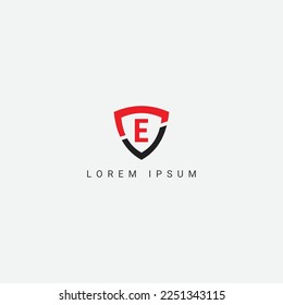 E letter logo design elegant trendy awesome artistic black and Red color initial based Monogram icon