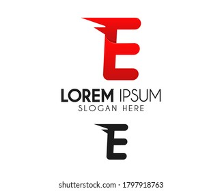 E-Brief-Logo-Design. Schnelles oder schnelles Icon-Konzept. Modernes Vektorlogo für Geschäftsidentität. Vorlage oder Element für kreatives Symbol