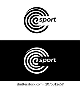 E letter logo Design Gaming Design with spiral icon and hidden E. E sport logo