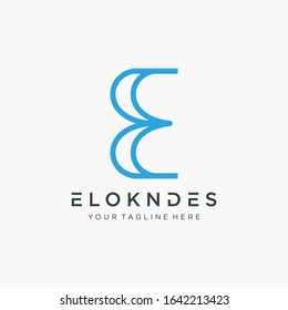 E letter logo design with line concept. Vector design template elements for your application or corporate identity. number 3 logo design. - vector 