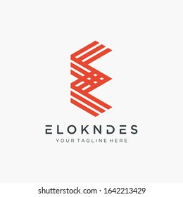 E letter logo design with line concept. Vector design template elements for your application or corporate identity. number 3 logo design. - vector 
