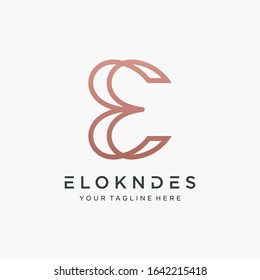 E letter logo design with line concept. Vector design template elements for your application or corporate identity. 