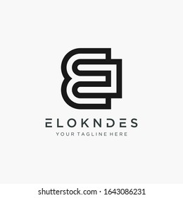 E letter logo design with line concept. Vector design template elements for your application or corporate identity.