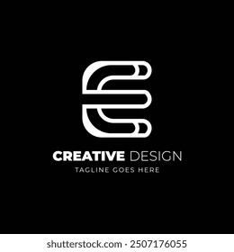 E letter logo design. outstanding professional elegant trendy awesome artistic black and white color E initial based Alphabet icon logo.