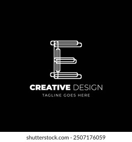 E letter logo design. outstanding professional elegant trendy awesome artistic black and white color E initial based Alphabet icon logo.