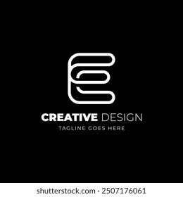 E letter logo design. outstanding professional elegant trendy awesome artistic black and white color E initial based Alphabet icon logo.