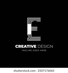 E letter logo design. outstanding professional elegant trendy awesome artistic black and white color E initial based Alphabet icon logo.