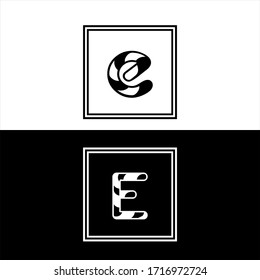 E letter logo design with small and capital letter