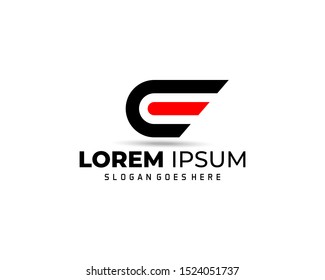 E Letter Logo Design Template with red and black Colors
