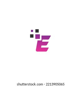 E letter logo design template elements. Modern abstract digital alphabet letter logo. Vector illustration.Technology logo.