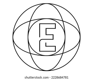 e letter logo design template