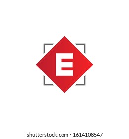E letter logo design vector with shape