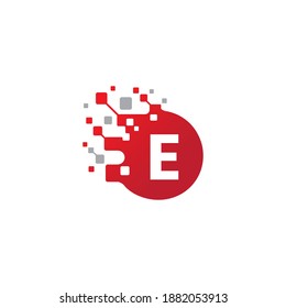 Plantilla vectorial de diseño de logotipo de letra E con círculo agradable 